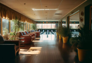 vardagsrum med bowling